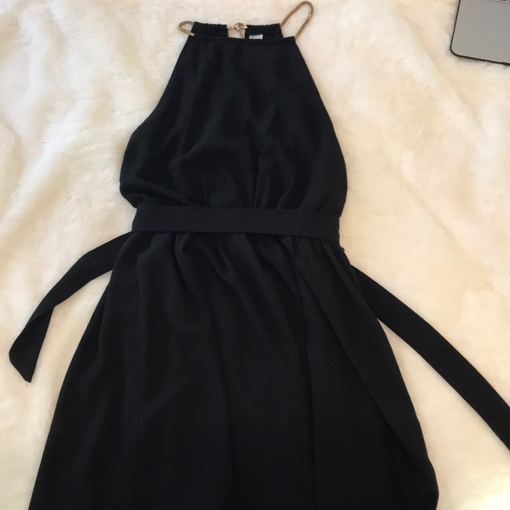 Black dress with belt